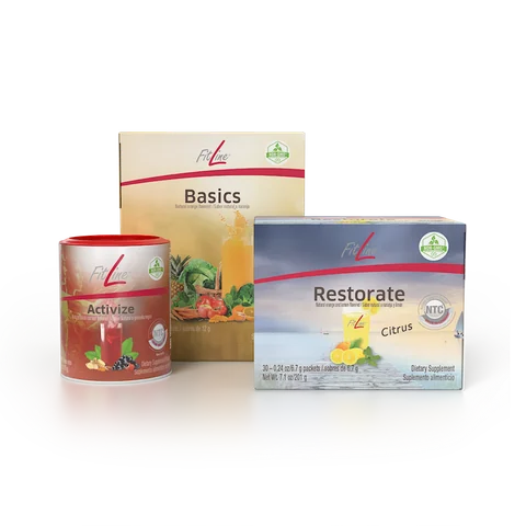 Official FitLine Optimal-Set — Activize + Basics + Restorate Citrus product packshot
