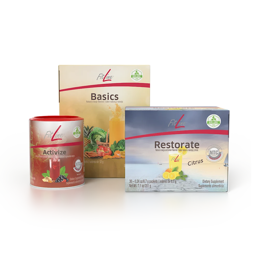 Official FitLine Optimal-Set — Activize + Basics + Restorate Citrus product packshot