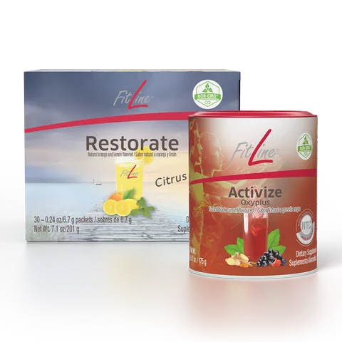 Official FitLine Set Restorate + Activize Oxyplus product packshot